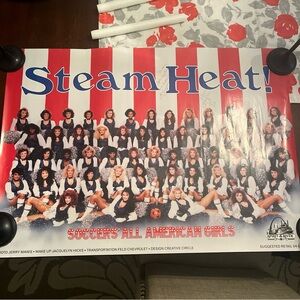 Vtg St Louis Steamers Soccer MISL Poster Steam Heat Dance Team Signed 1987 Rare